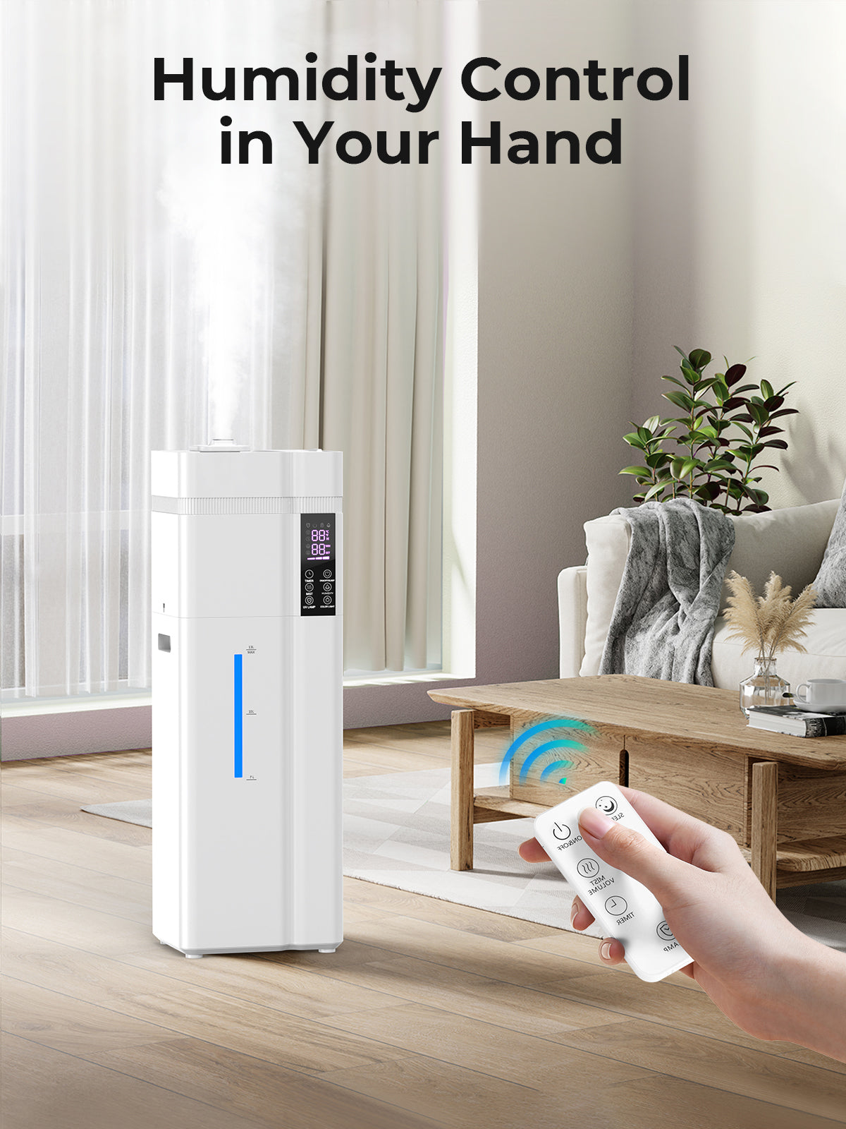 13L/3.43Gal Humidifier Large Room, 800ft² Coverage, 100H Runtime, Auto Humidity Control, Top Fill, Humidifiers for Bedroom, 35dB Quiet, Sleep Mode, Aroma Diffuser, 24H Timer, Auto Shut-off Protection